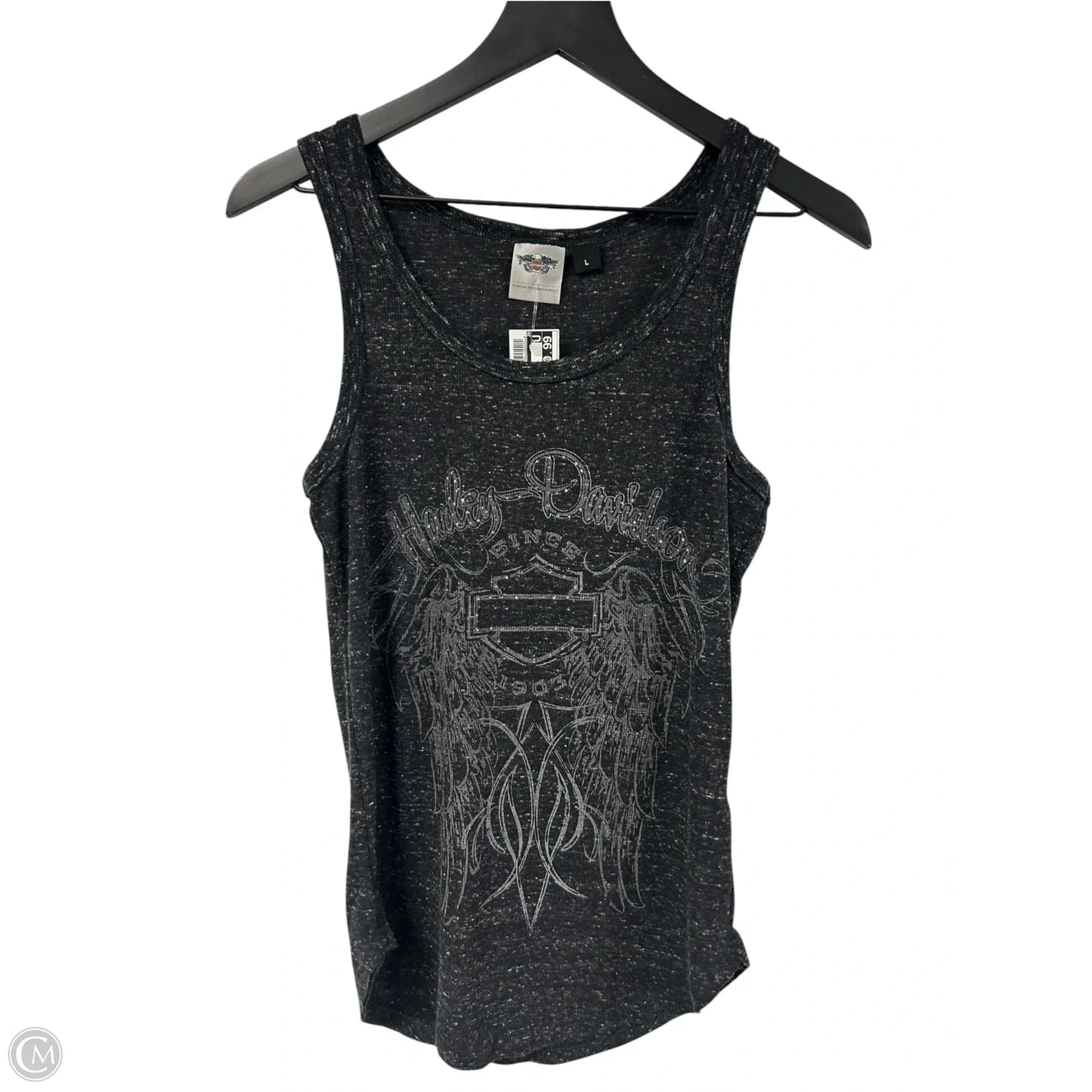 Top Sleeveless By Harley Davidson In Black & White, Size: L