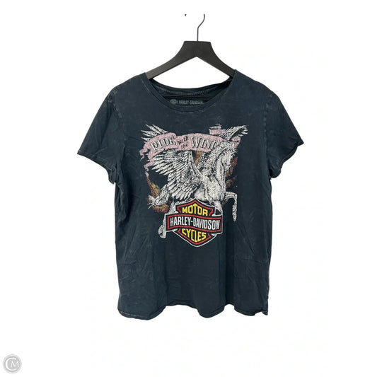 Top Short Sleeve By Harley Davidson In Navy, Size: Xl