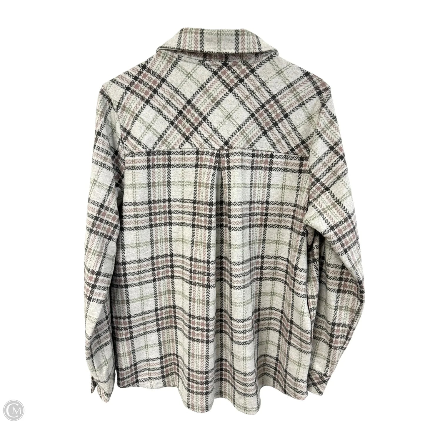 Blouse Long Sleeve By Thread And Supply In Plaid Pattern, Size: L