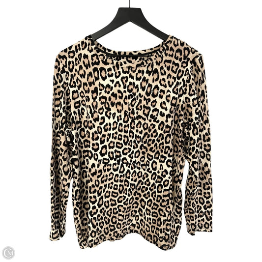 Top Long Sleeve Basic By Chicos In Leopard Print, Size: Xl