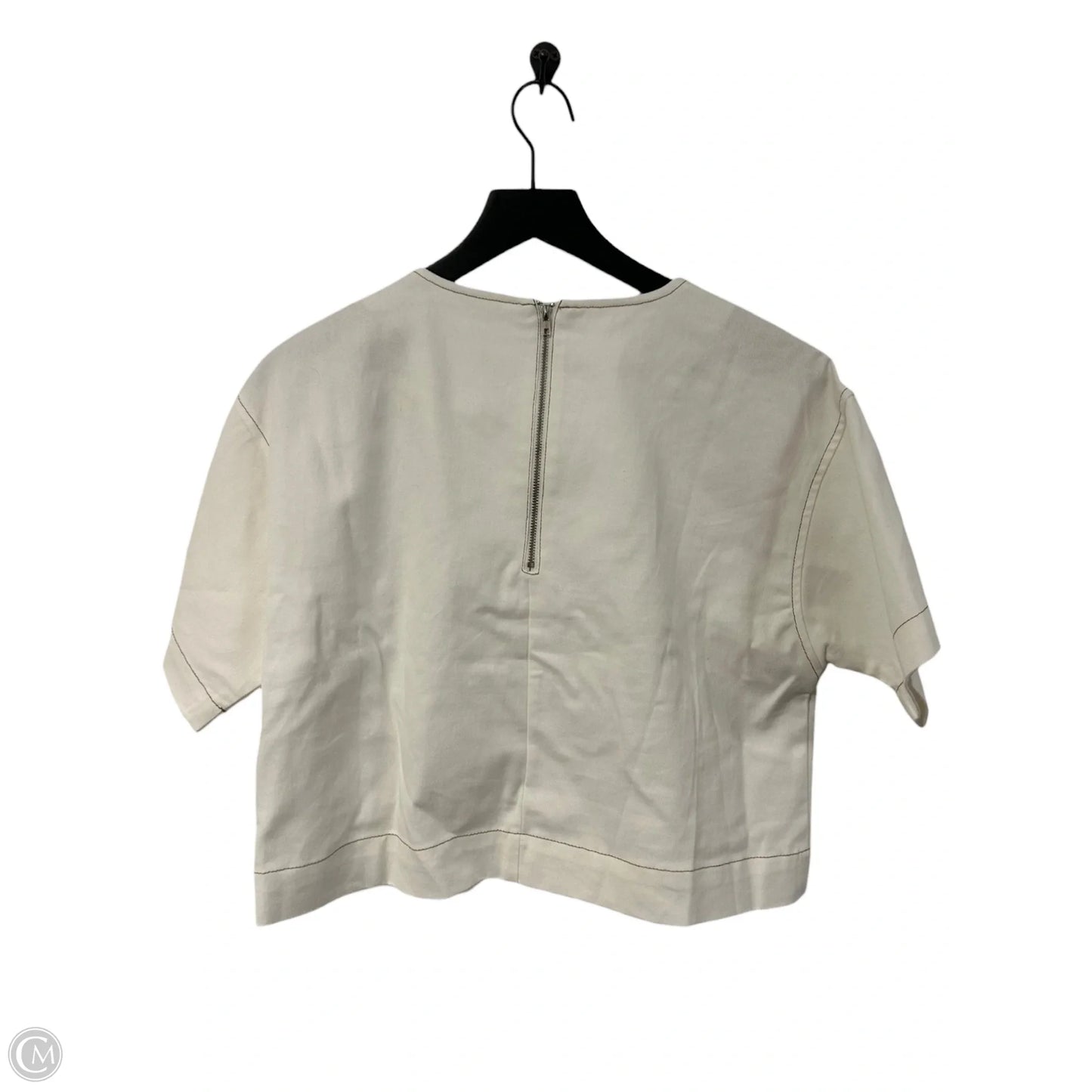 Top Short Sleeve By Miou Muse In Cream, Size: M