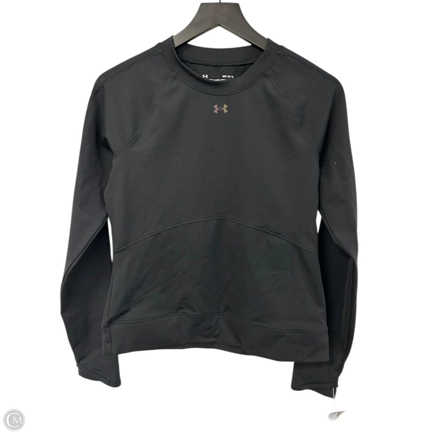 Athletic Top Long Sleeve Crewneck By Under Armour In Black, Size: M