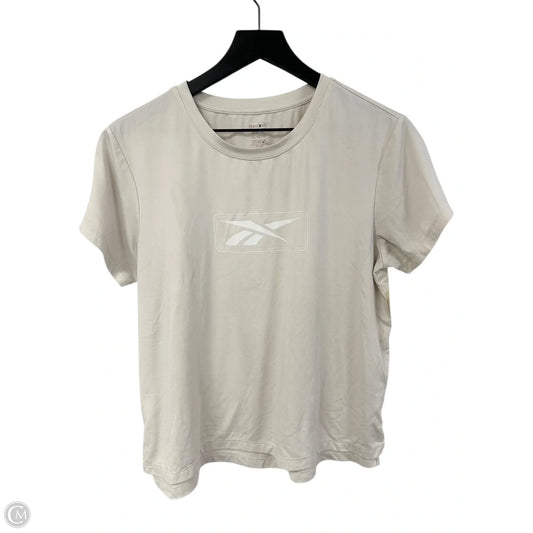 Athletic Top Short Sleeve By Reebok In Cream, Size: M