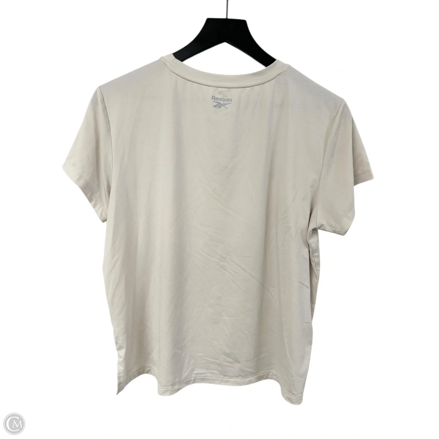 Athletic Top Short Sleeve By Reebok In Cream, Size: M