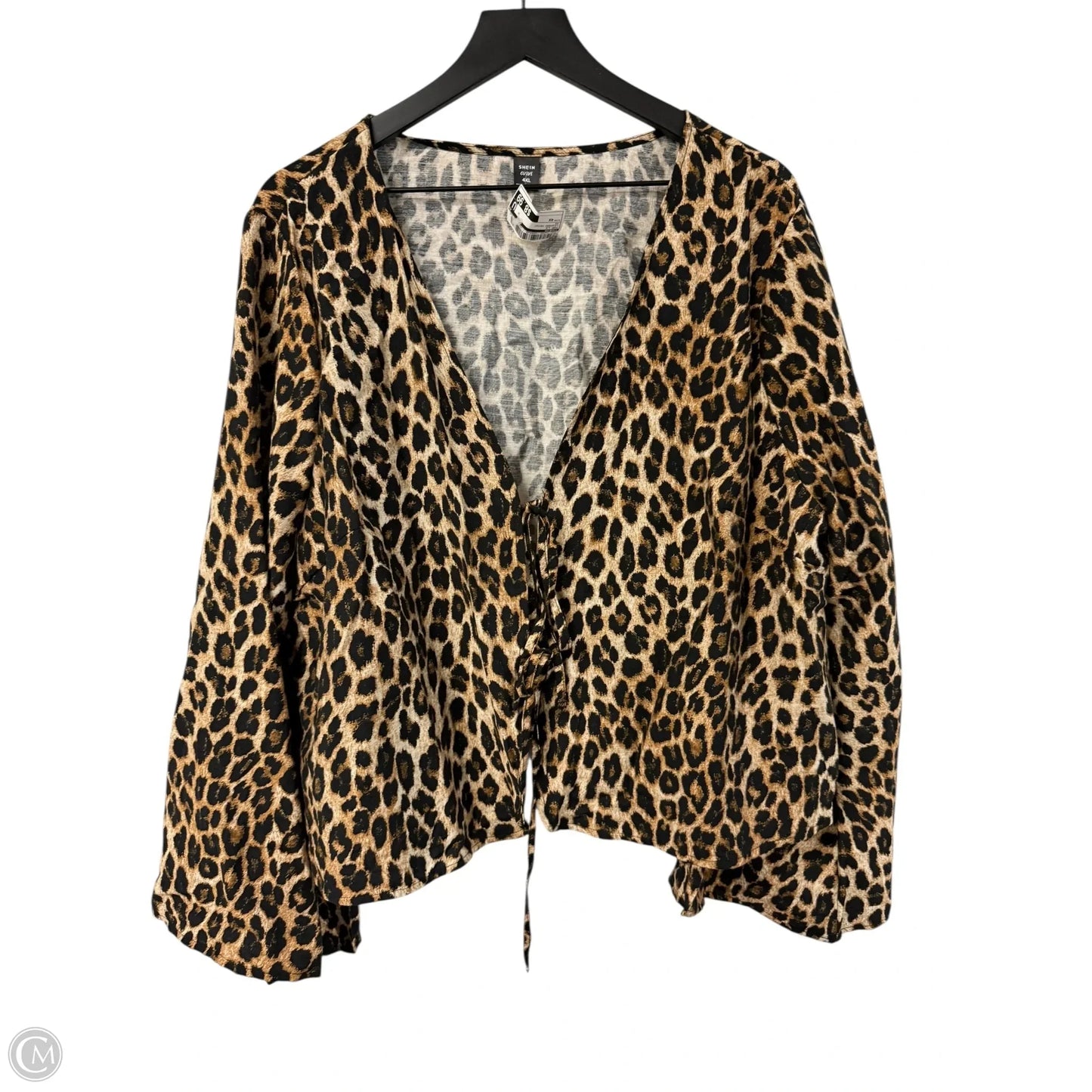 Top Long Sleeve By Shein In Leopard Print, Size: 4x