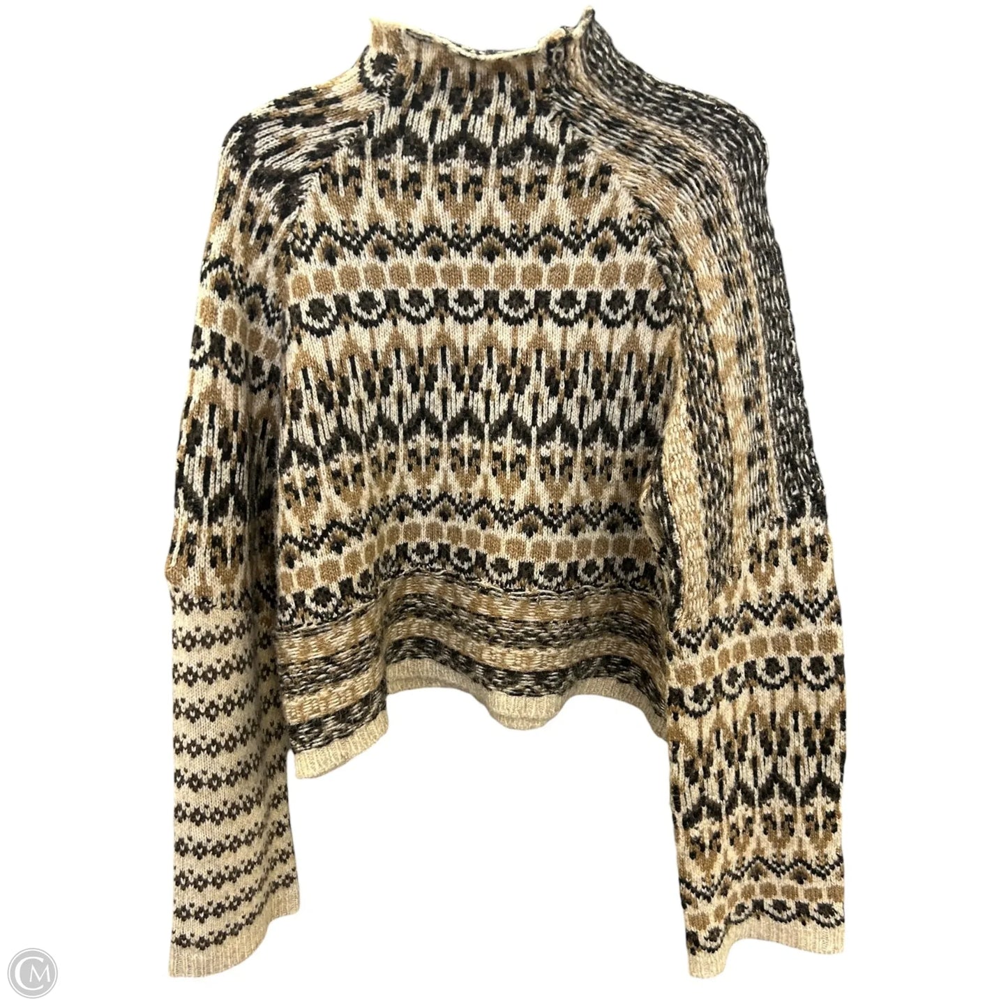 Sweater By Steve Madden In Brown & Tan, Size: M