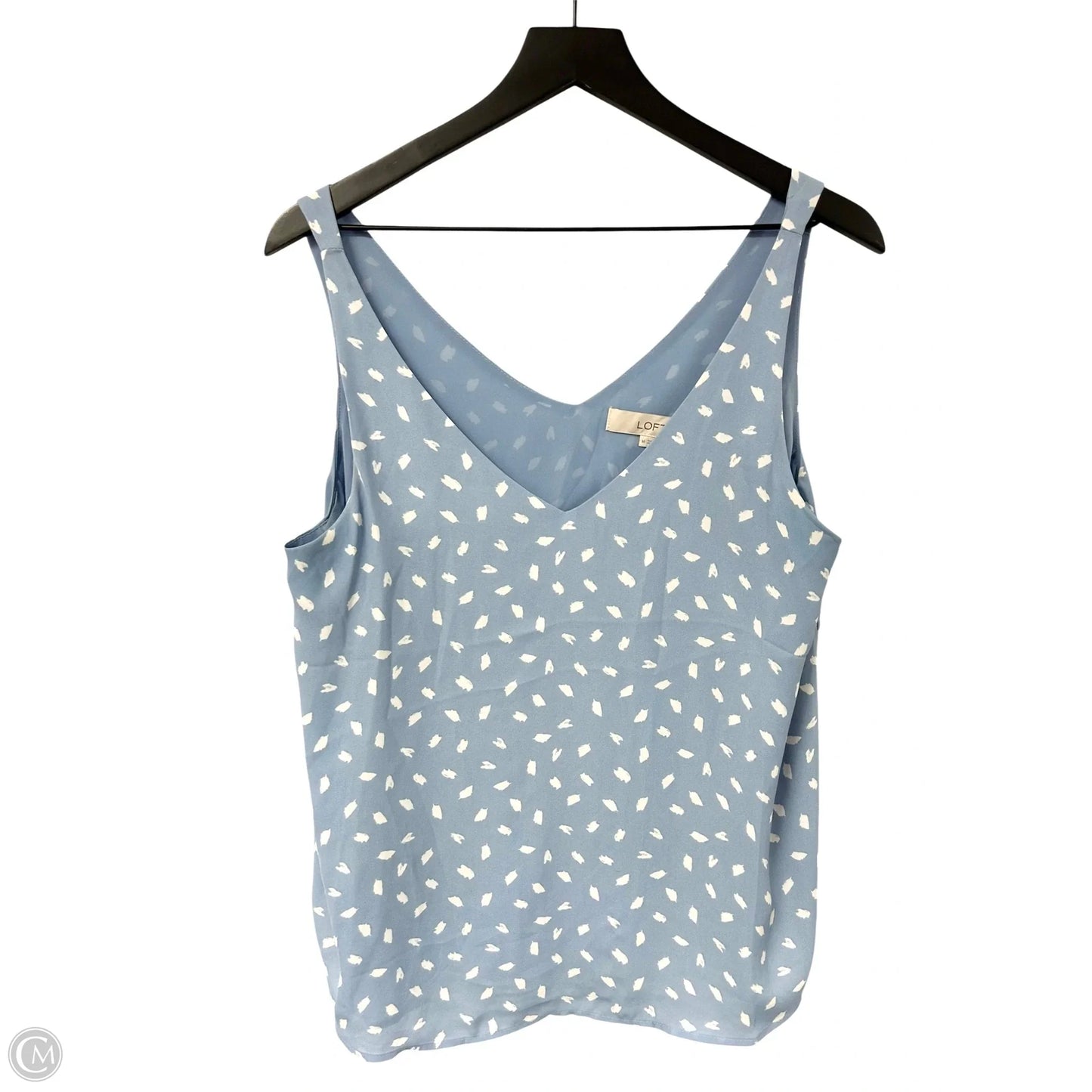 Top Sleeveless By Loft In Blue & White, Size: M