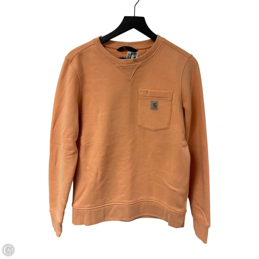 Sweatshirt Crewneck By Carhartt In Orange, Size: S
