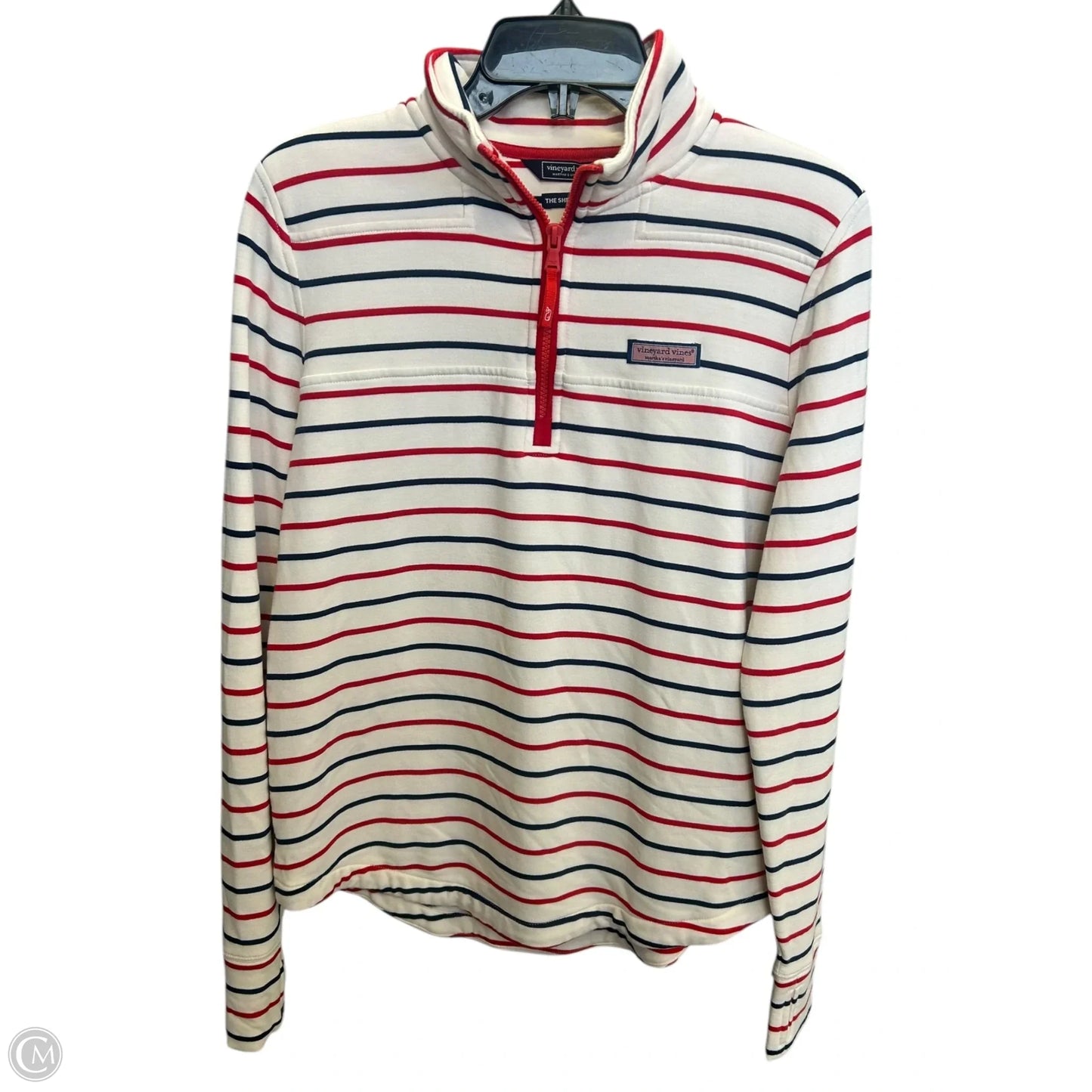 Sweatshirt Collar By Vineyard Vines In Blue Red & White, Size: S