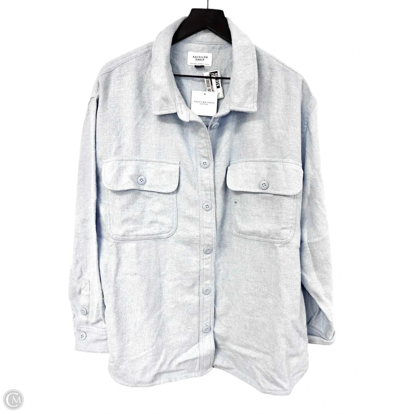 Blouse Long Sleeve By American Eagle In Blue, Size: Xl