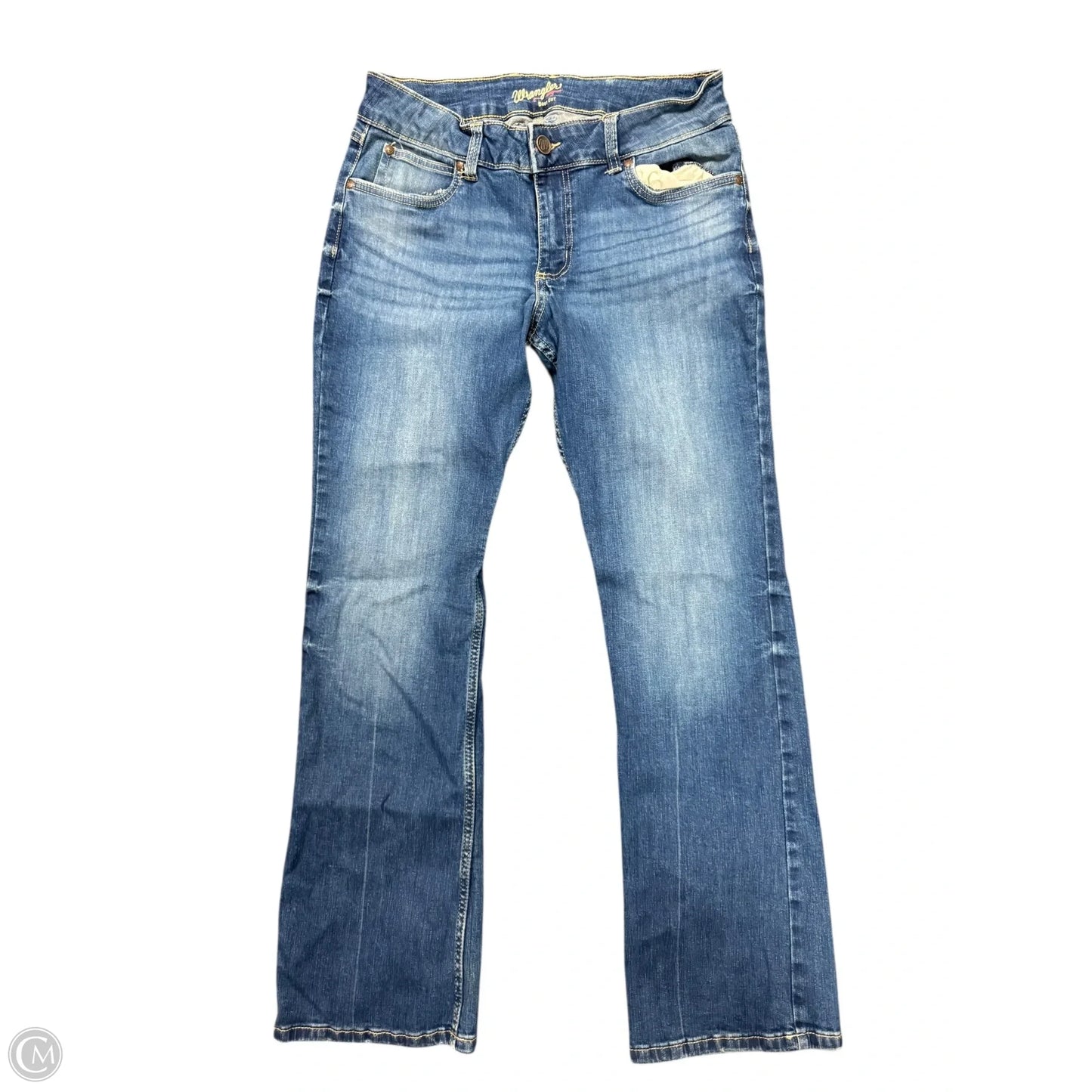 Jeans Boot Cut By Wrangler In Blue Denim, Size: 12