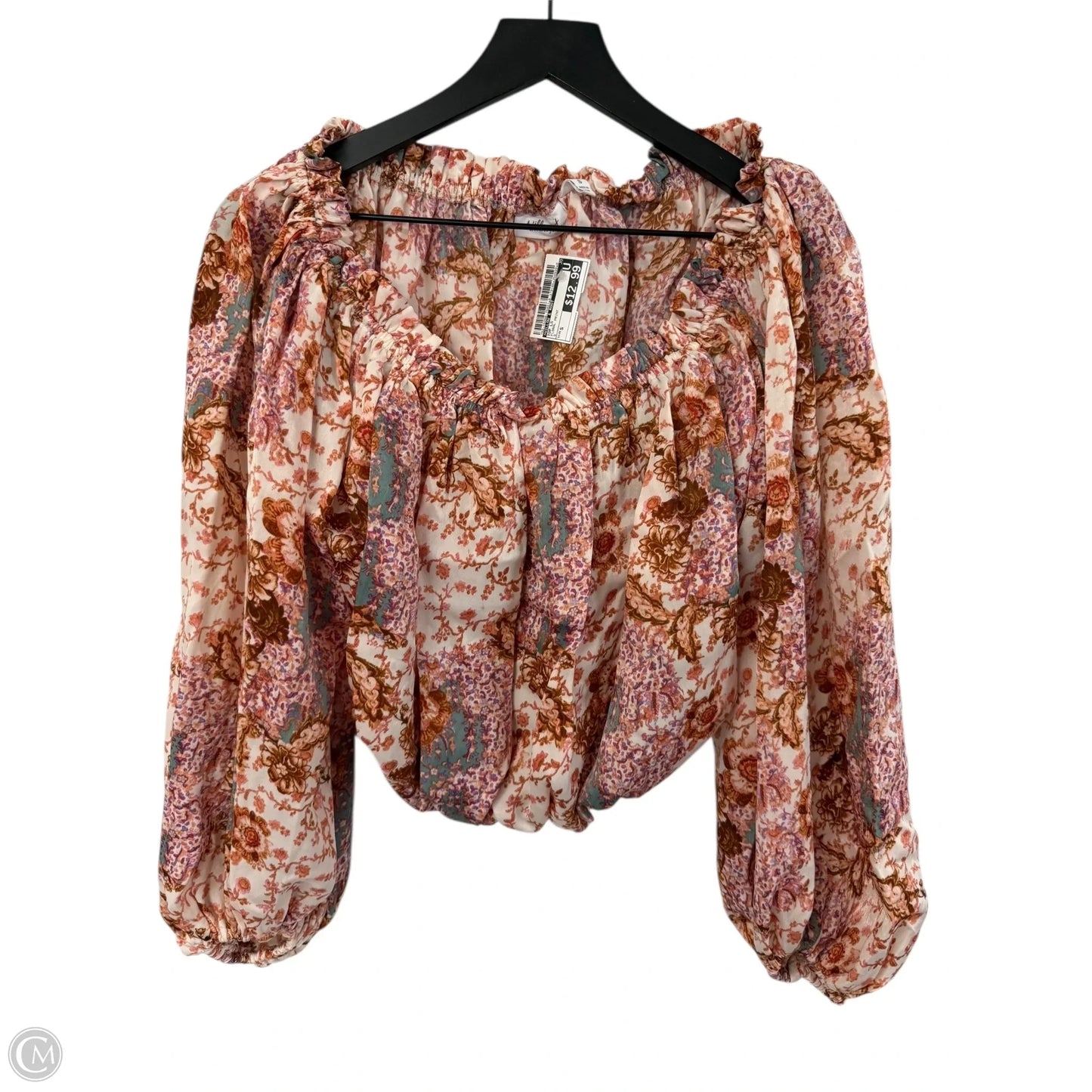 Top Long Sleeve By Willow & Root In Floral Print, Size: S
