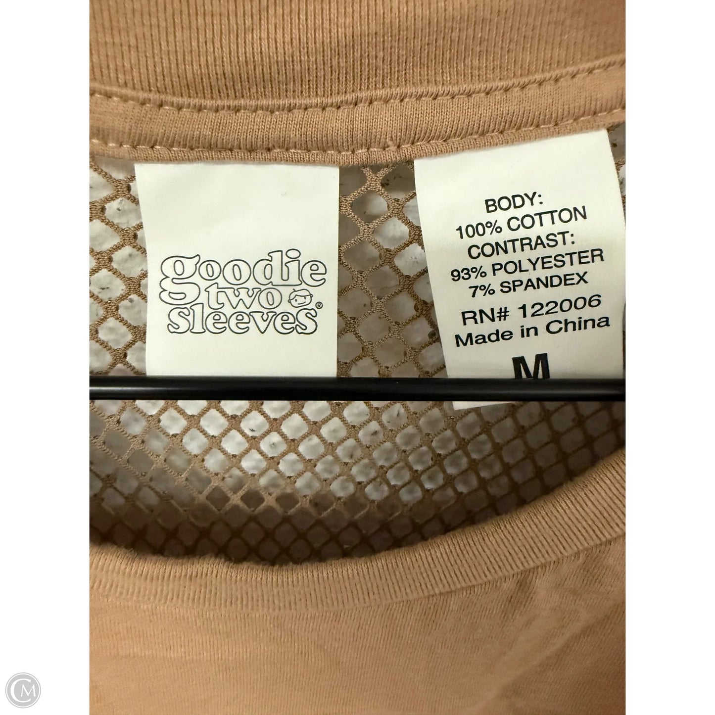 Top Short Sleeve By Cmc In Brown, Size: M