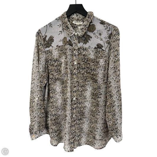 Blouse Long Sleeve By Westport In Floral Print, Size: Xlp