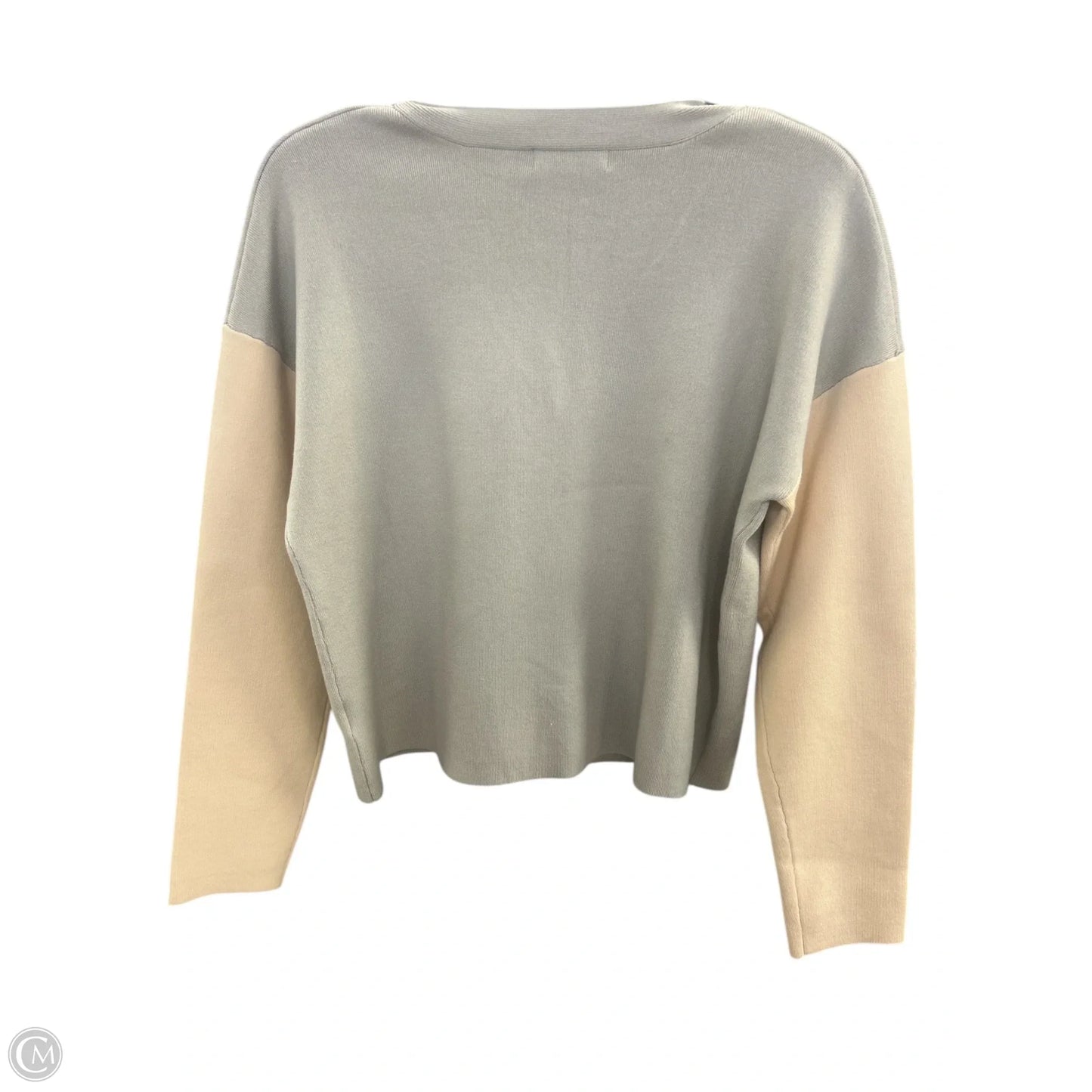 Sweater Cardigan By Cmc In Grey & Tan, Size: M