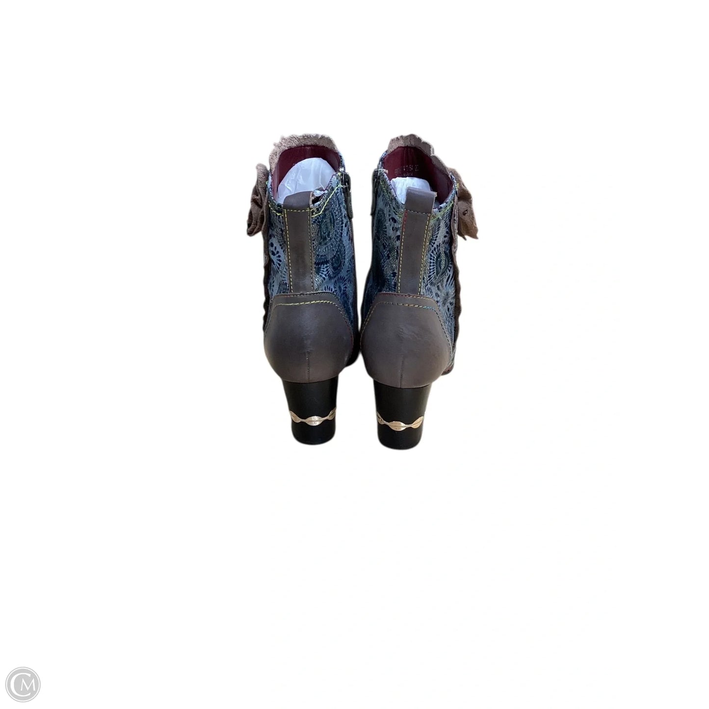 Boots Ankle Heels By Spring Step In Floral Print, Size: 10.5