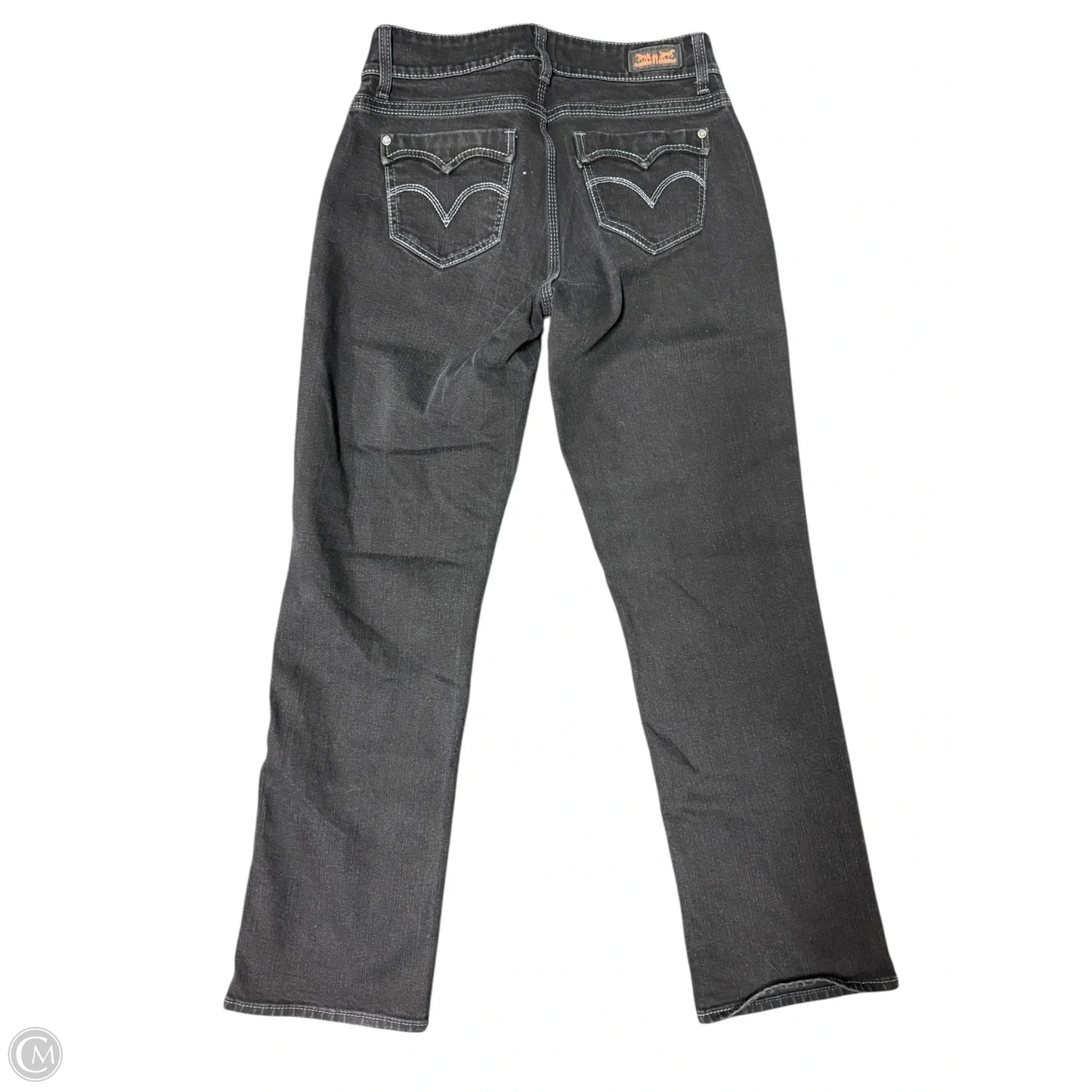 Jeans Straight By Levis In Black Denim, Size: 10