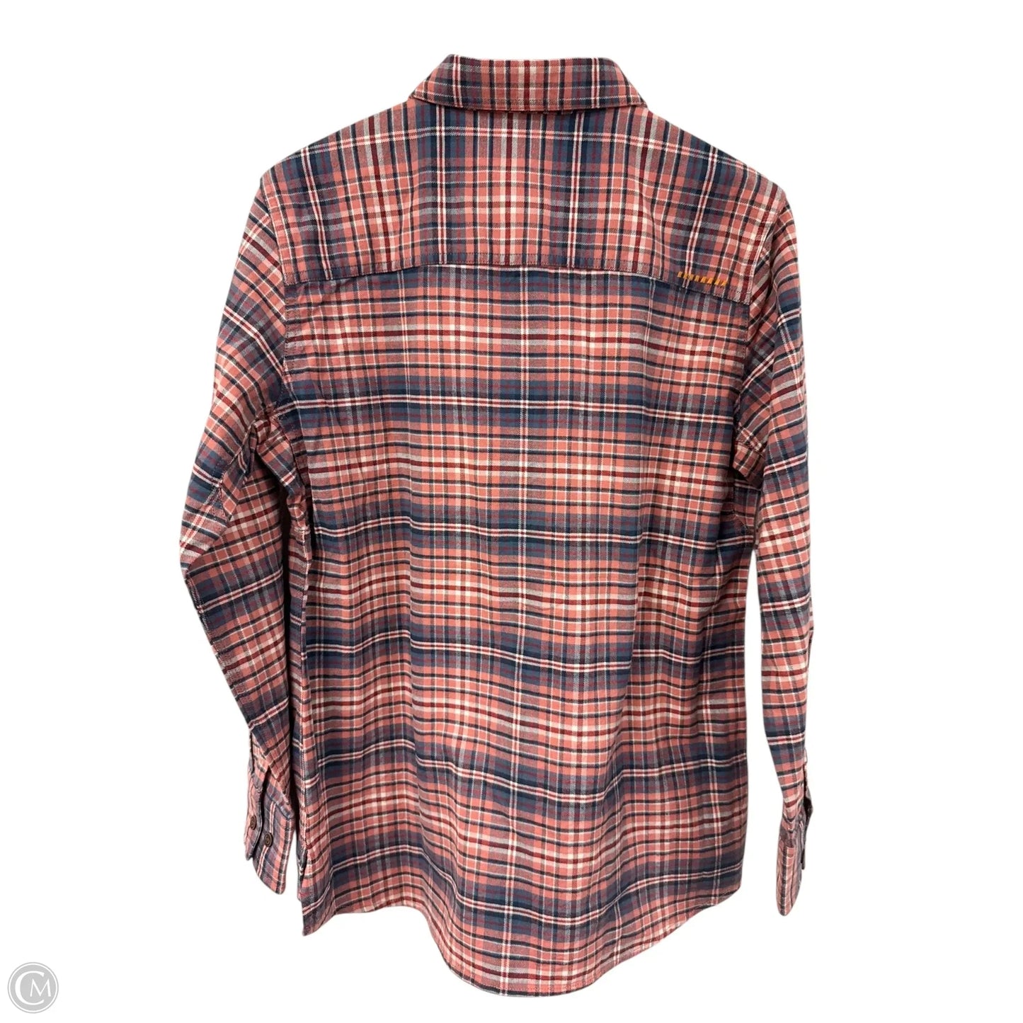 Blouse Long Sleeve By Ariat In Blue & Pink, Size: L