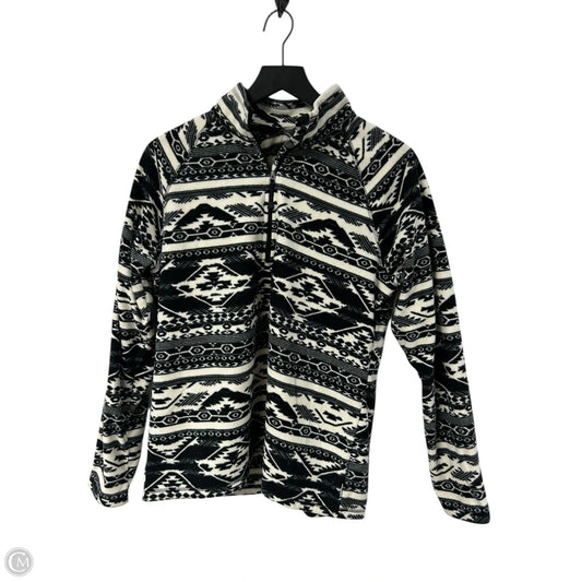 Sweatshirt Collar By Eddie Bauer In Black & White, Size: L