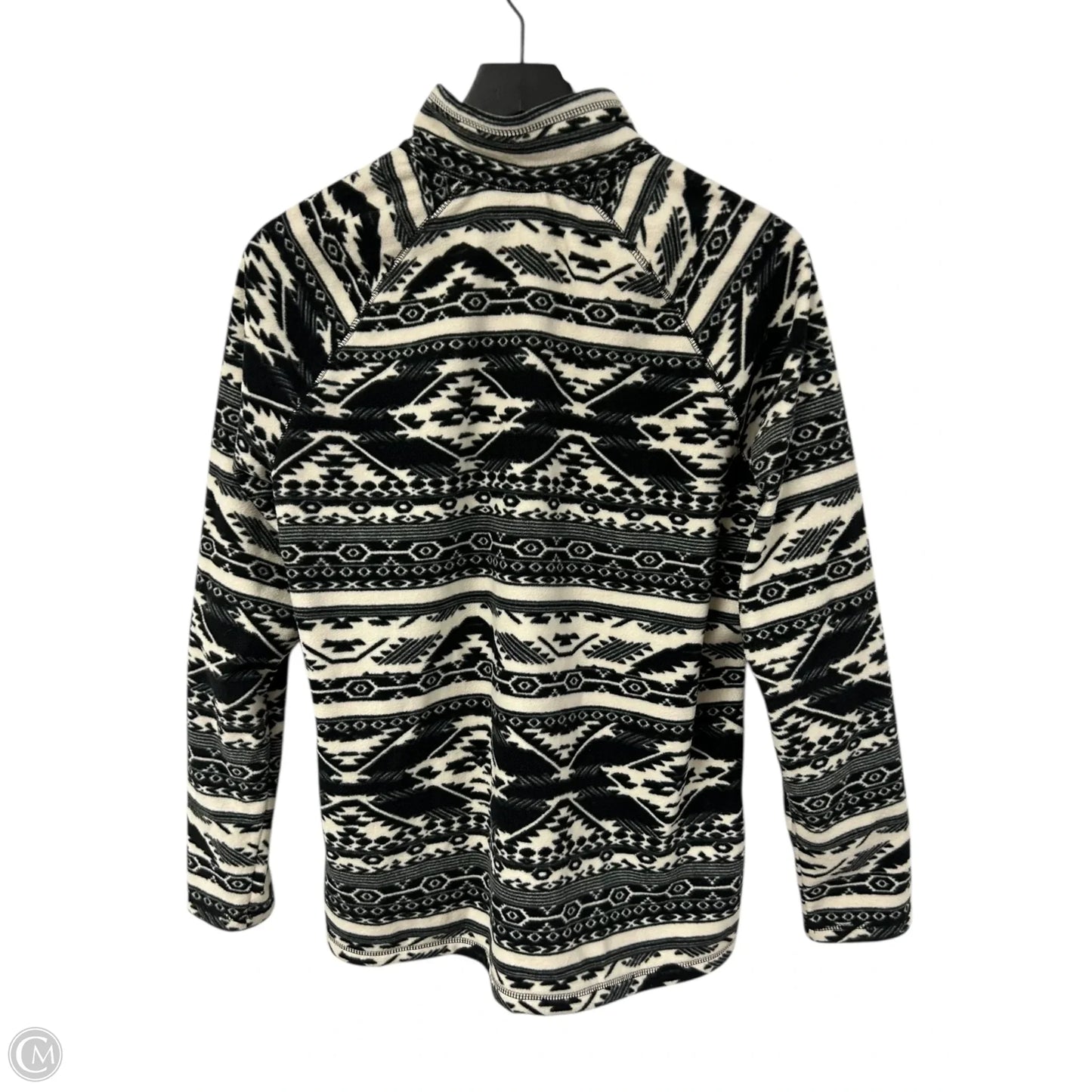 Sweatshirt Collar By Eddie Bauer In Black & White, Size: L