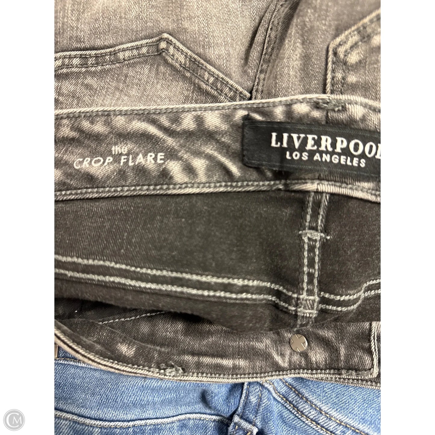 Jeans Cropped By Liverpool In Grey Denim, Size: 6