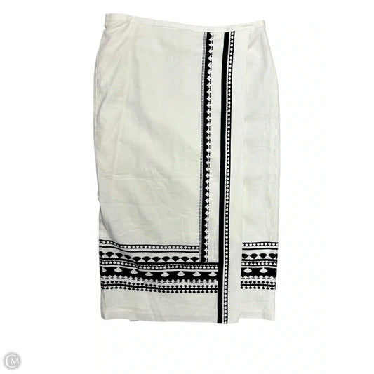 Skirt Midi By Ann Taylor In Black & Cream, Size: 10
