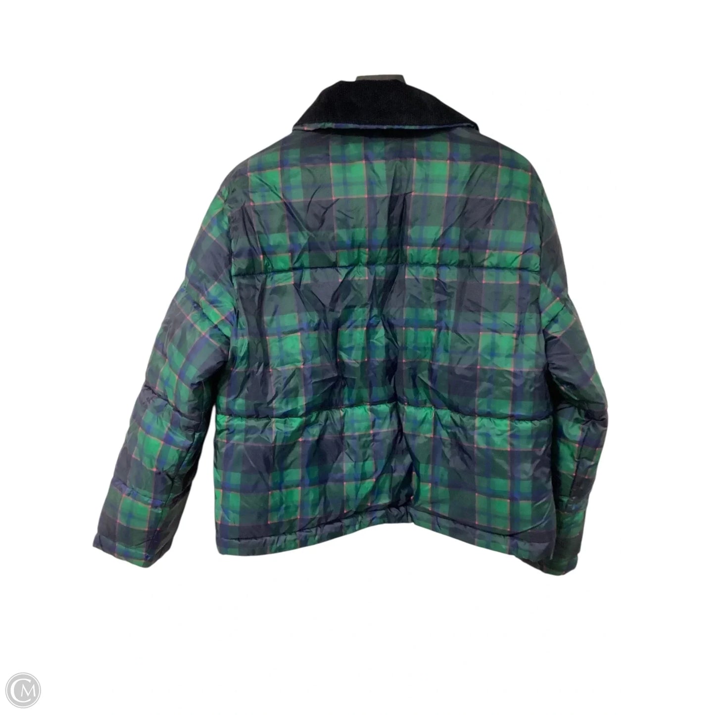 Coat Puffer & Quilted By Free Assembly In Plaid Pattern, Size: M