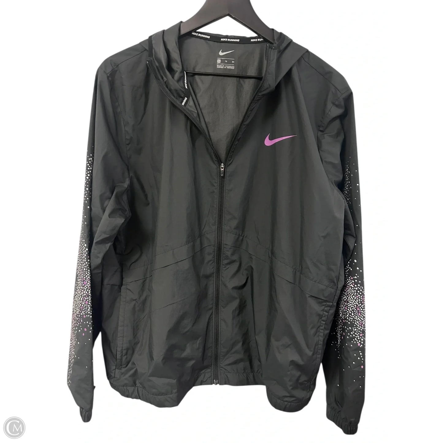Jacket Windbreaker By Nike Apparel In Black, Size: Xl