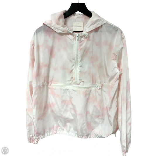 Jacket Windbreaker By Thread And Supply In Pink & White, Size: M