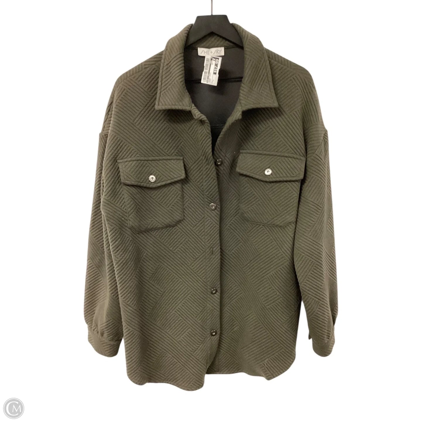 Jacket Shirt By She + Sky In Green, Size: L