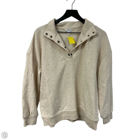 Sweatshirt Collar By Time And Tru In Cream, Size: L