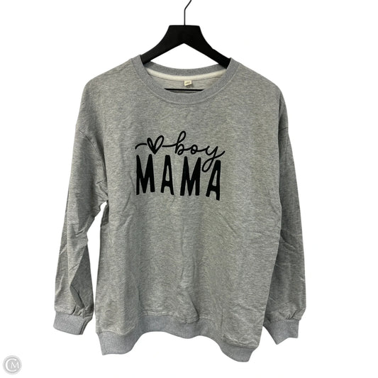 Top Long Sleeve By Cme In Grey, Size: L