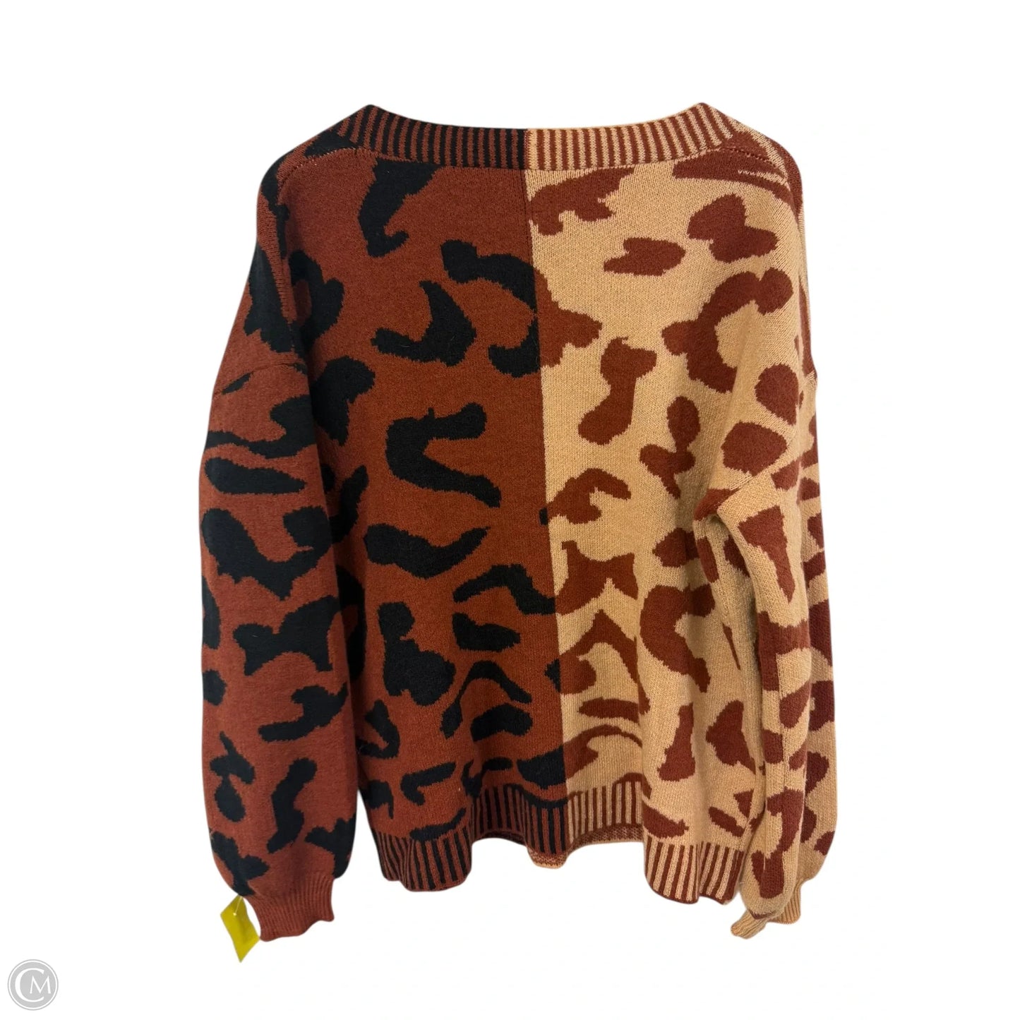 Sweater Cardigan By Cme In Leopard Print, Size: Xl