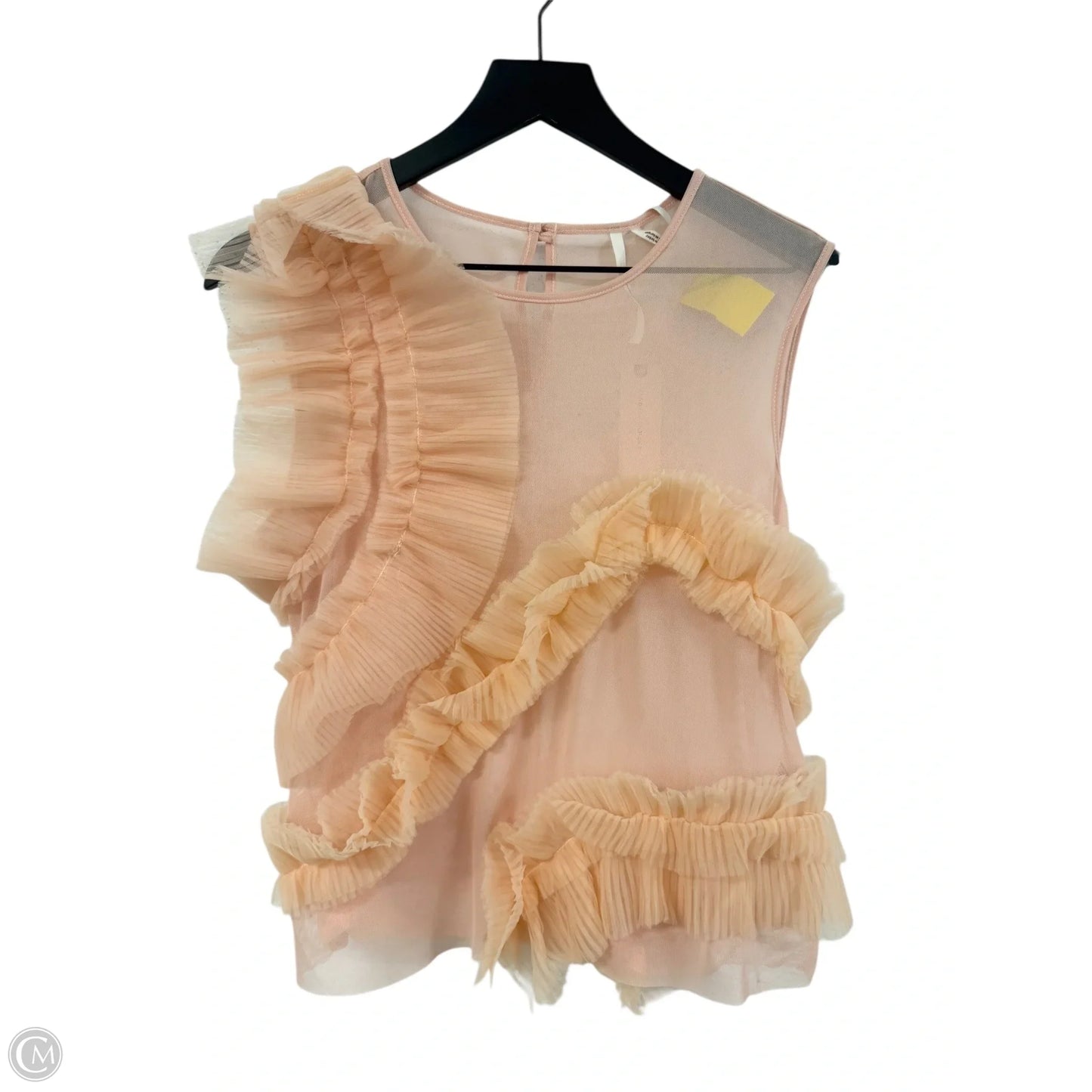 Top Short Sleeve By Anthropologie In Peach, Size: M