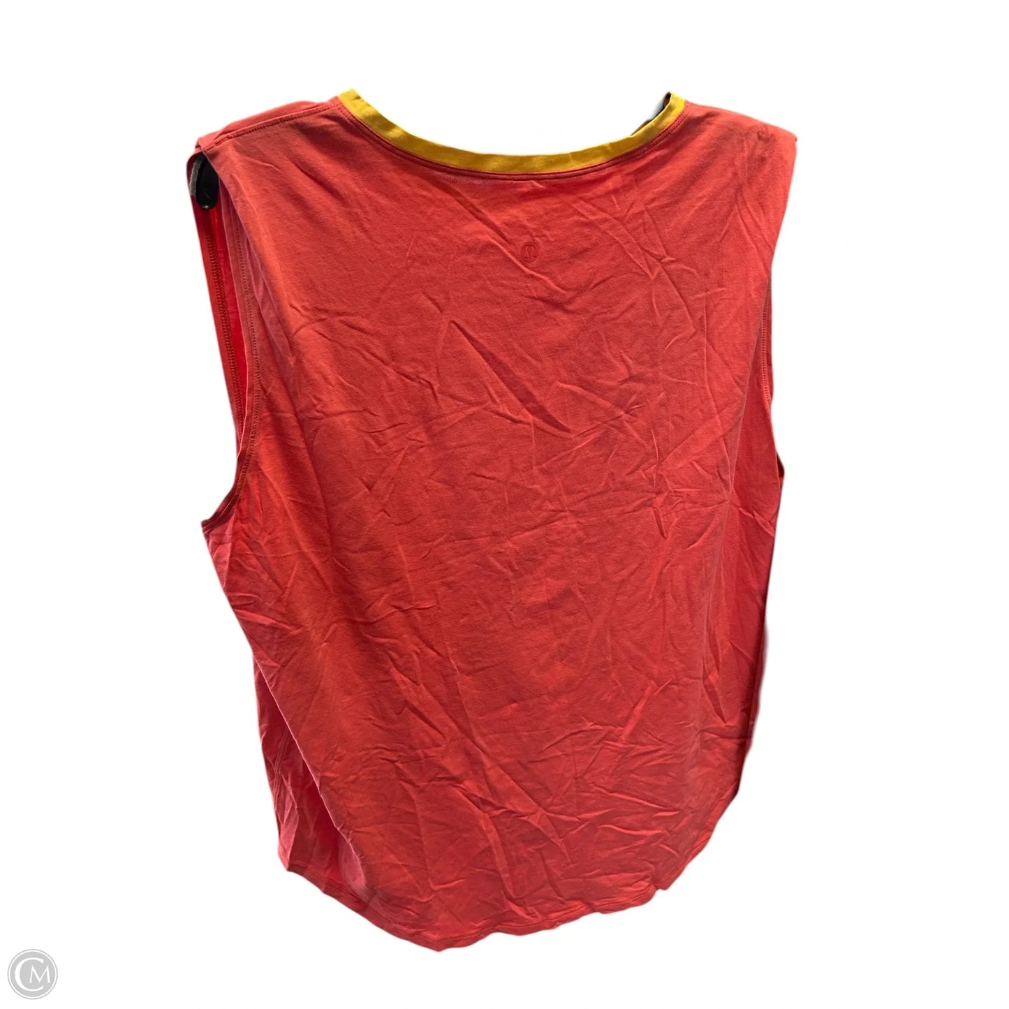 Athletic Tank Top By Lululemon In Orange & Yellow, Size: 12