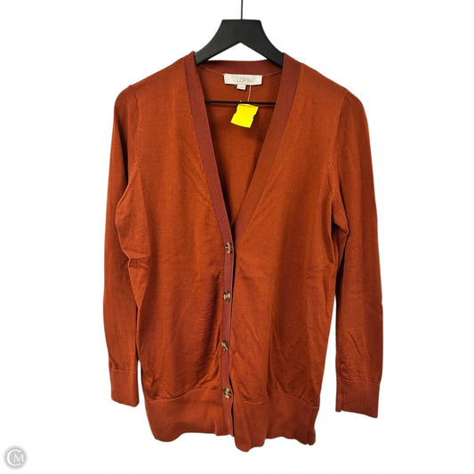 Cardigan By Loft In Orange, Size: L