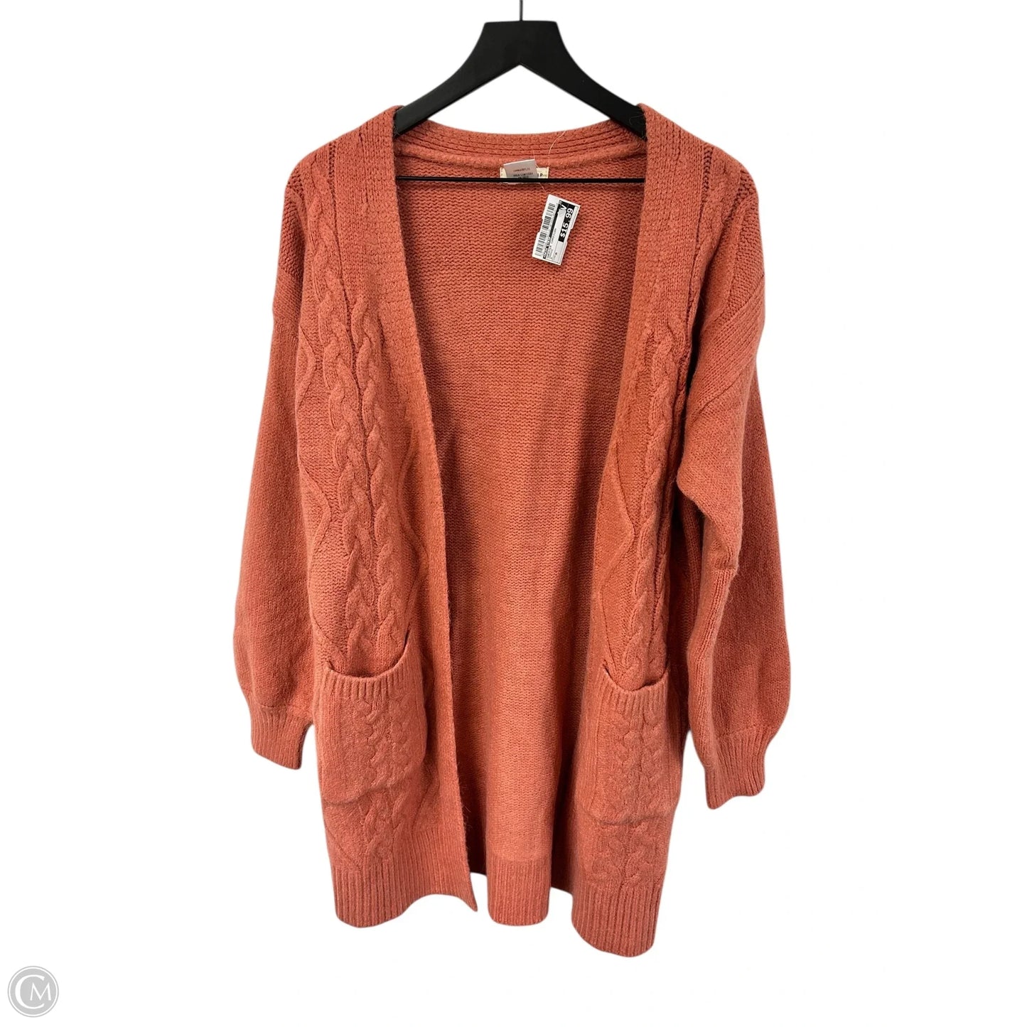 Sweater Cardigan By Main Strip In Orange, Size: M