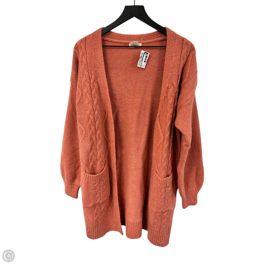 Sweater Cardigan By Main Strip In Orange, Size: M