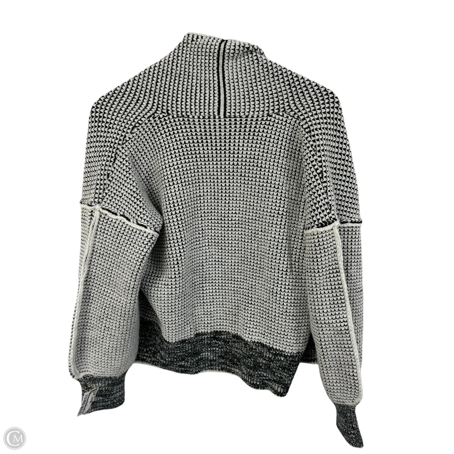 Sweater Cardigan By Cmf In Black & White, Size: S