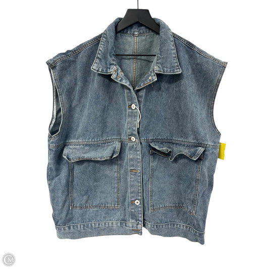 Vest Puffer & Quilted By Cmf In Blue Denim, Size: Xl