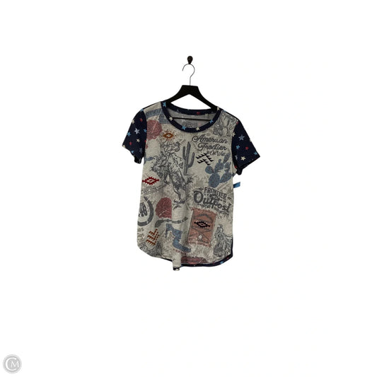 Top Short Sleeve By Clothes Mentor In Blue & Red & White, Size: L