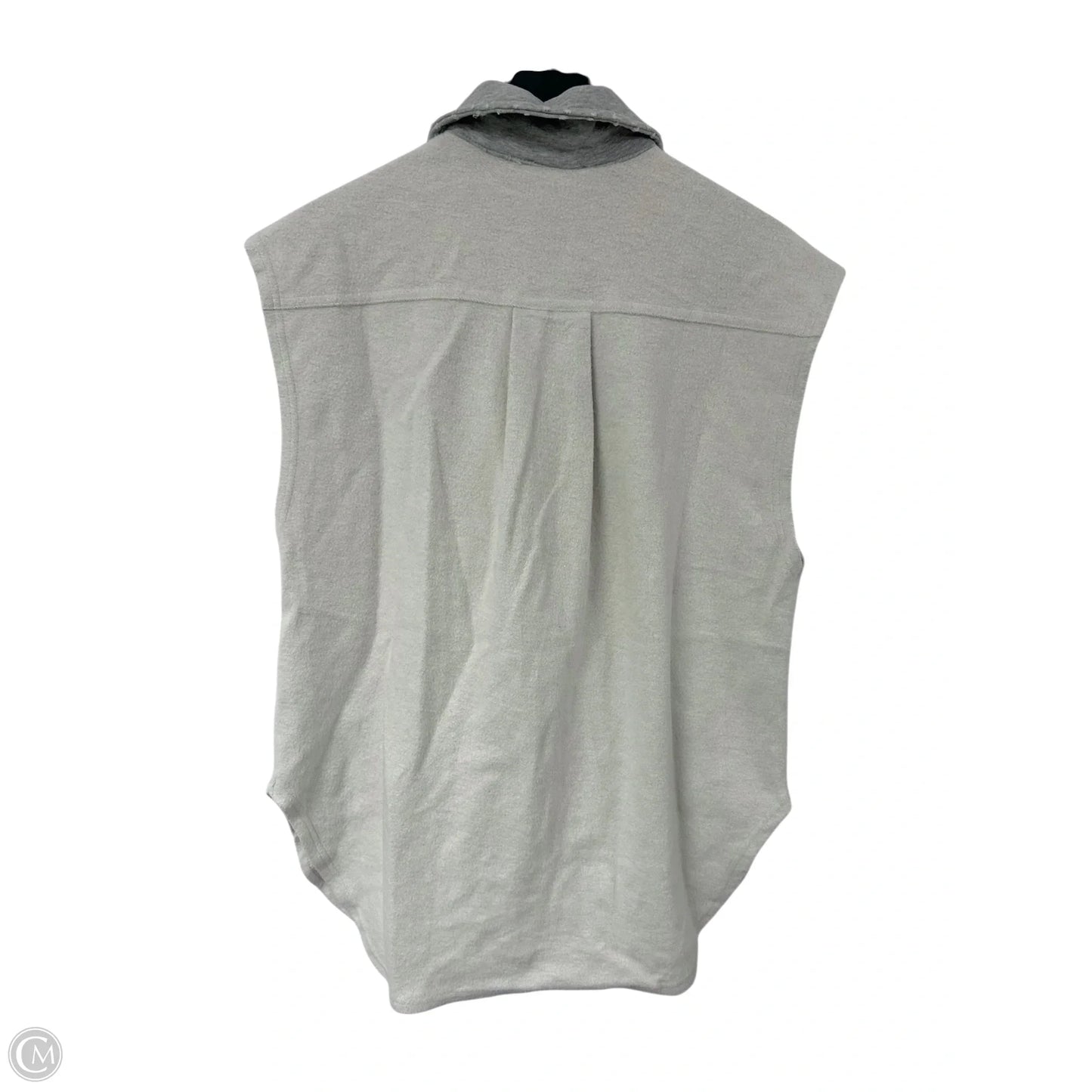 Jacket Shirt By Adora In Cream & Grey, Size: S