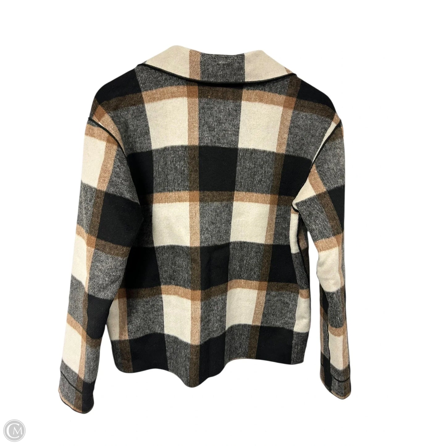 Jacket Shirt By Charlie B In Black & Brown, Size: S