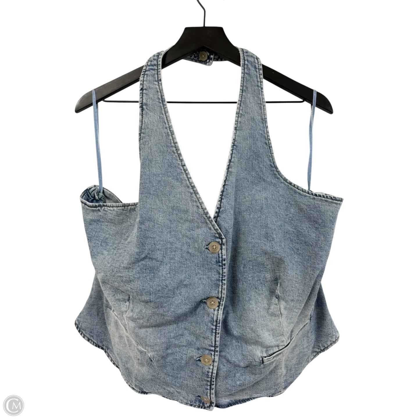 Top Sleeveless By Gap In Blue Denim, Size: Xxl