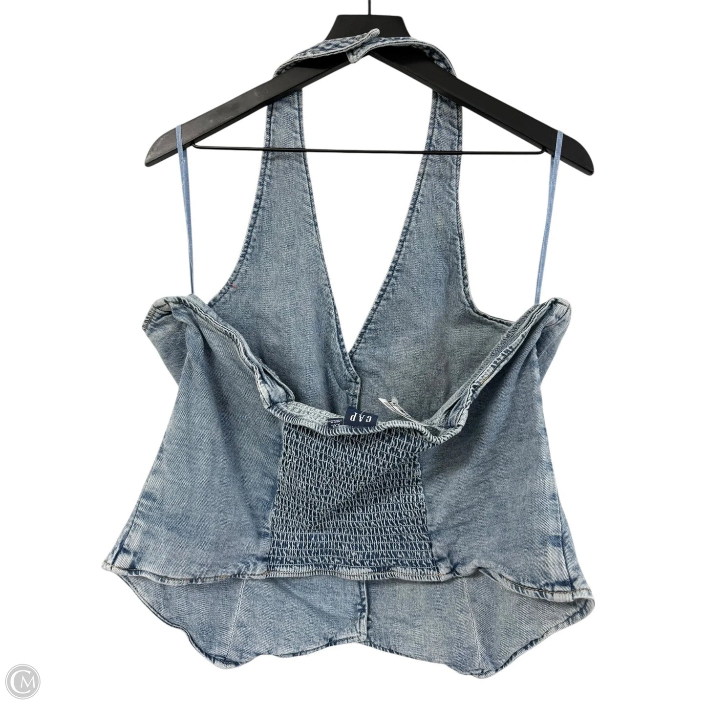 Top Sleeveless By Gap In Blue Denim, Size: Xxl