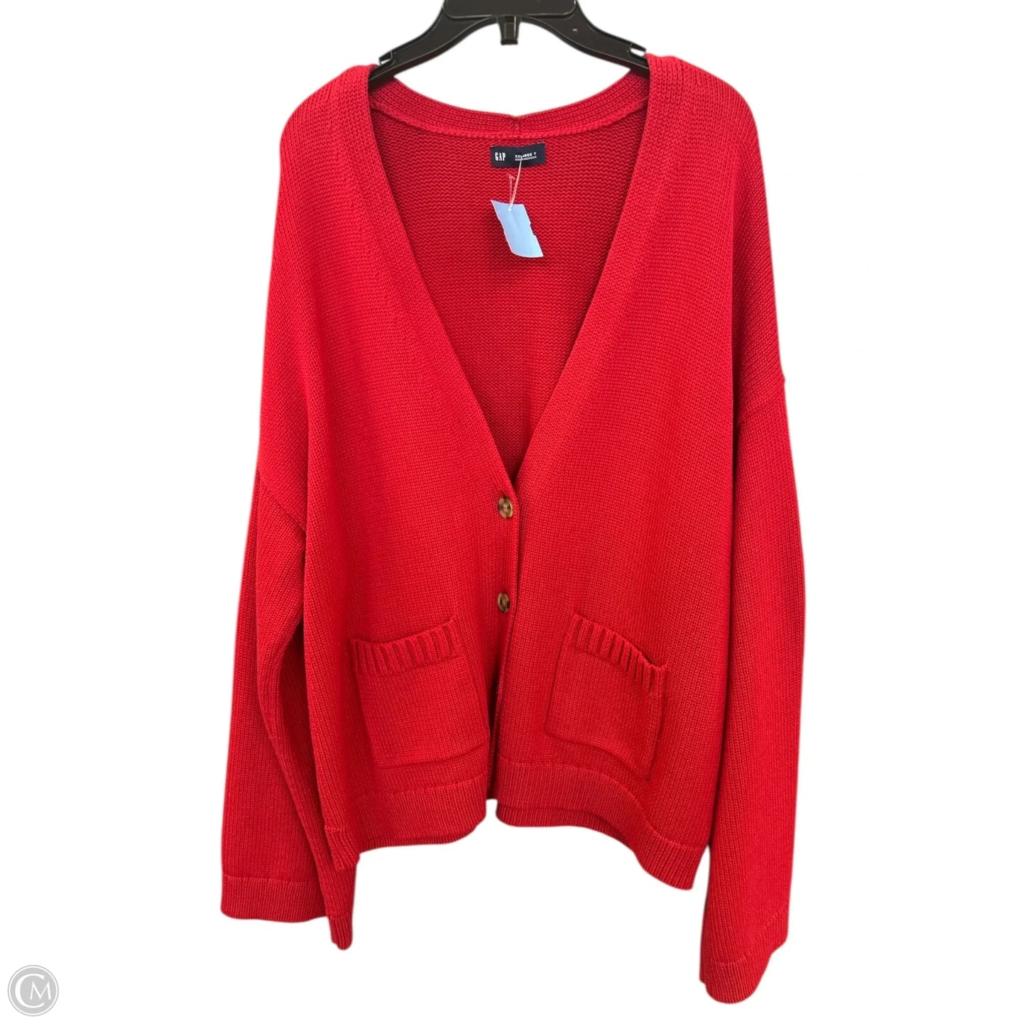 Sweater Cardigan By Gap In Red, Size: Xxl