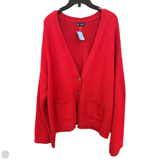 Sweater Cardigan By Gap In Red, Size: Xxl