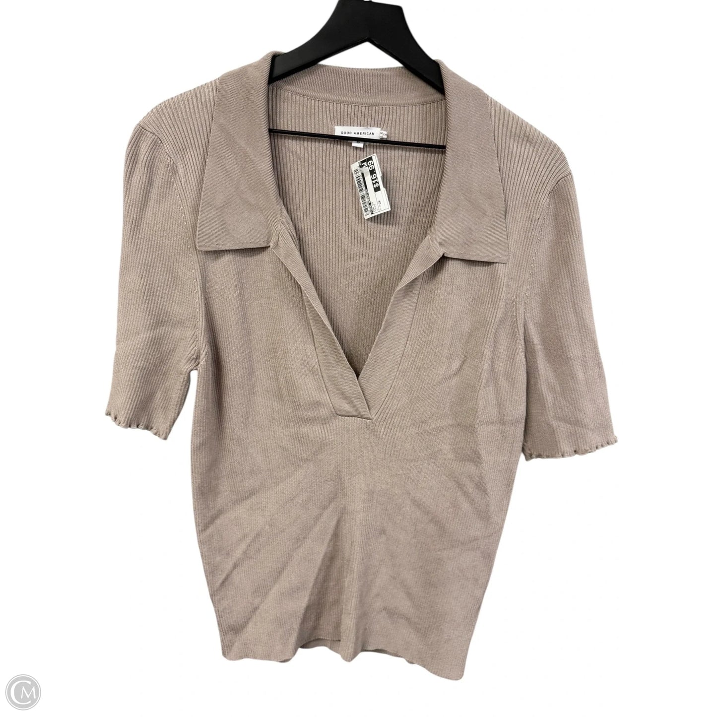 Top Short Sleeve By Good American In Taupe, Size: 2x