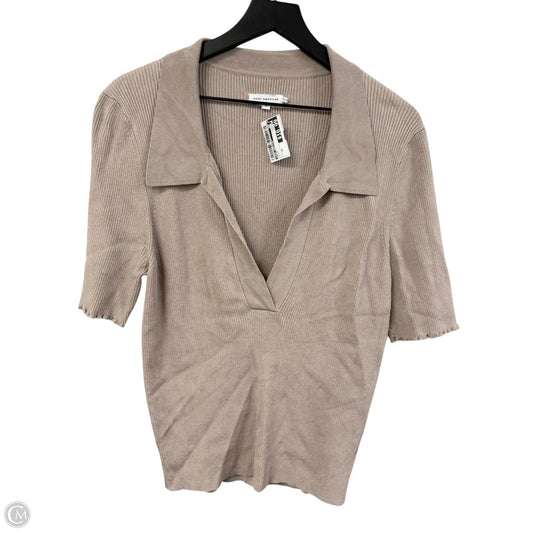 Top Short Sleeve By Good American In Taupe, Size: 2x