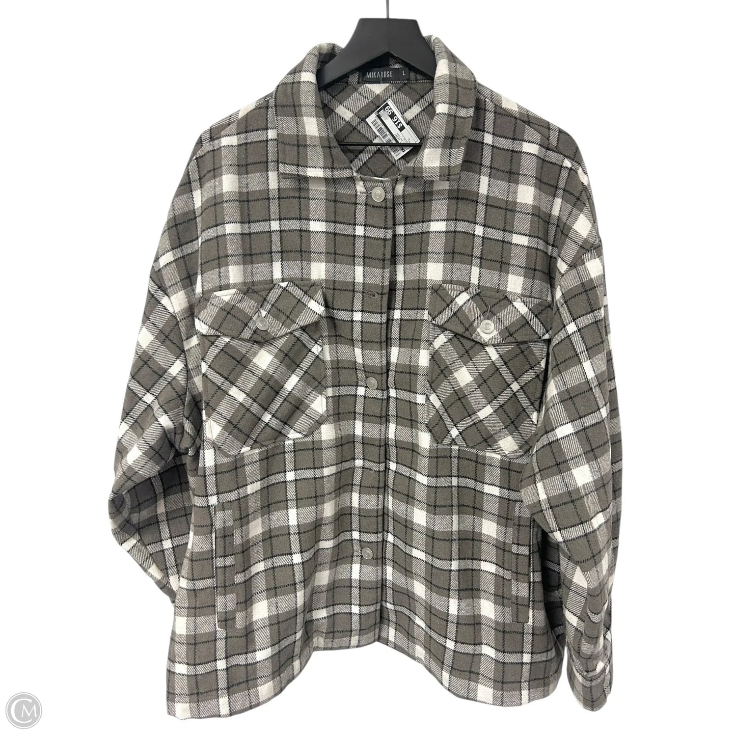 Jacket Shirt By Cme In Plaid Pattern, Size: L